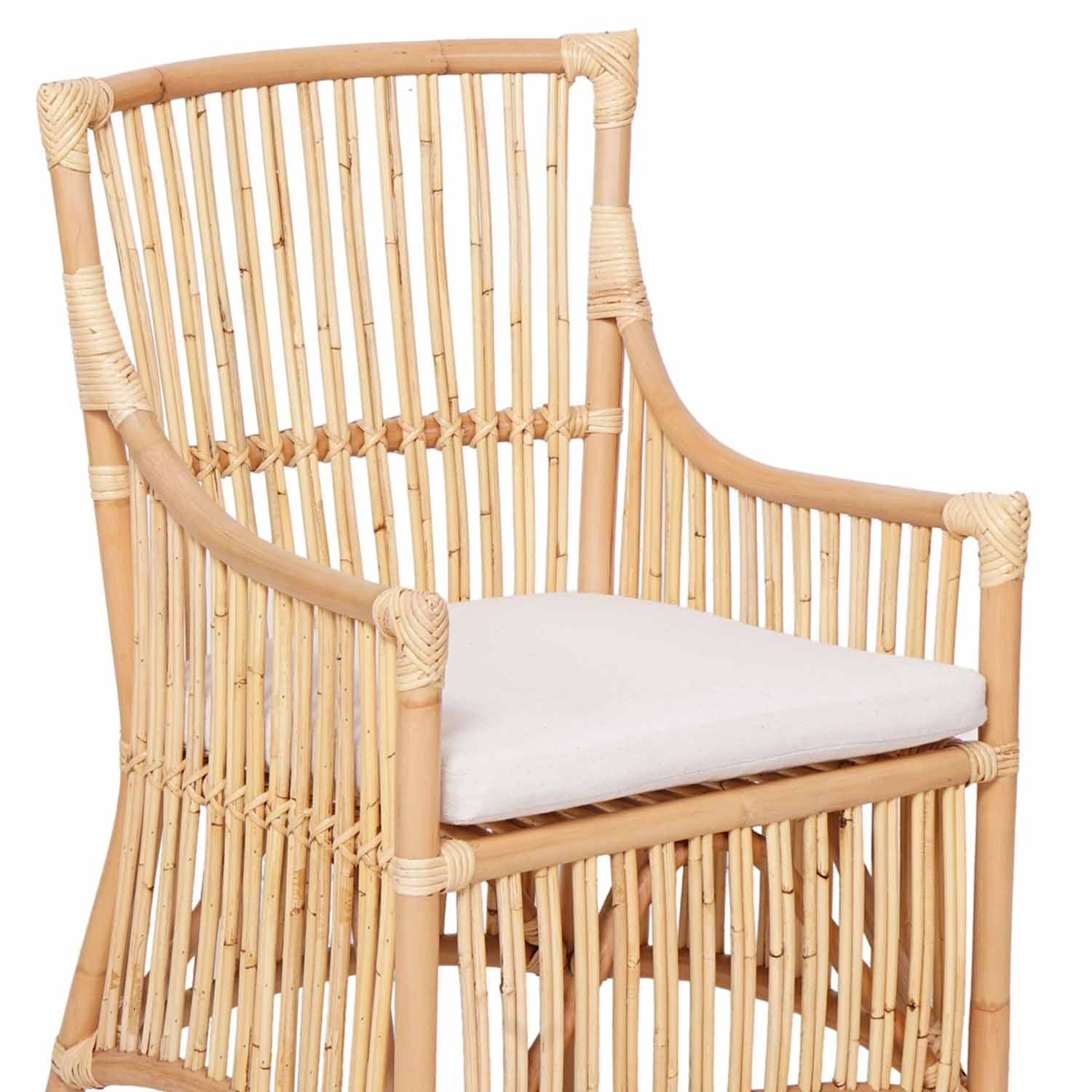 Casa Moro Rattanstuhl Rattan Sessel Citra Natur mit Sitzauflage Esszimmerstuhl, Rattanstuhl aus Natur-Rattan handgefertigt