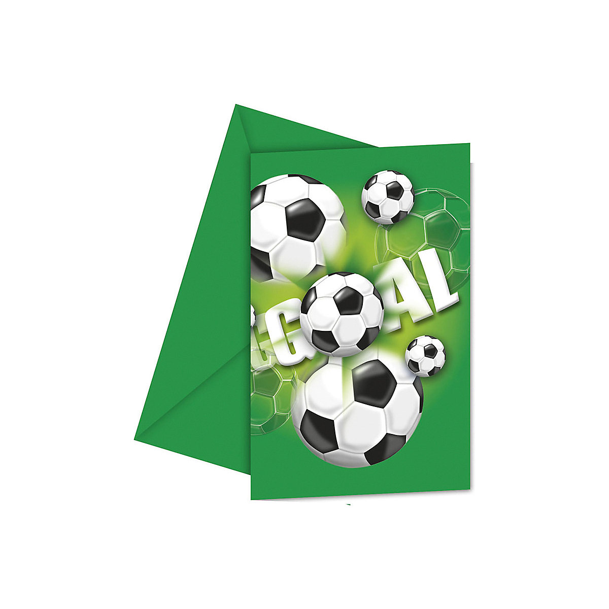 Einladungskarten Fußball, 6 Stück inkl. Umschlag