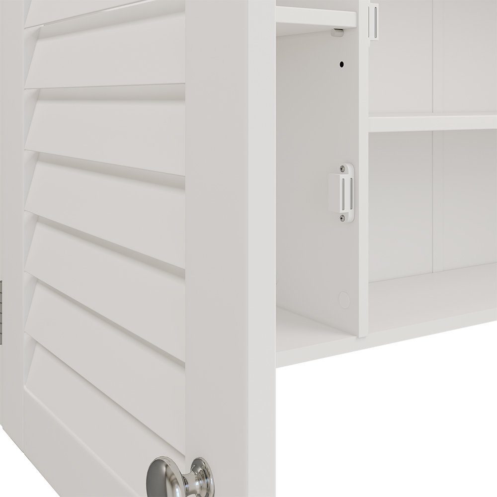 Vicco Badezimmerspiegelschrank Badschrank mit Spiegel Riad Weiß