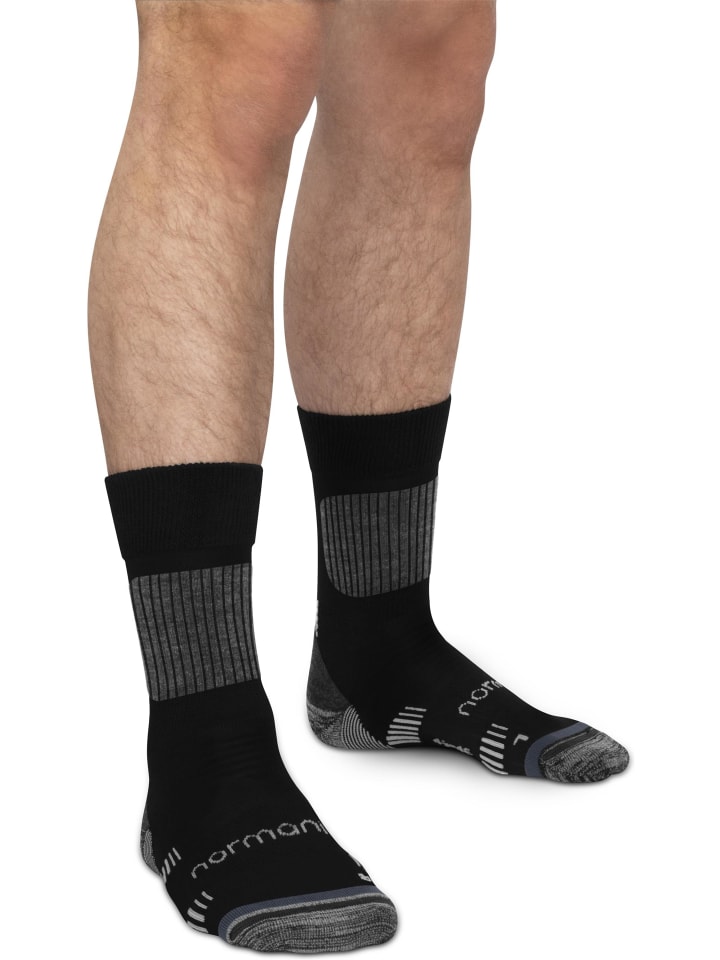 normani 2 Merino Trekking Socken mit Frotteesohle in Schwarz günstig kaufen