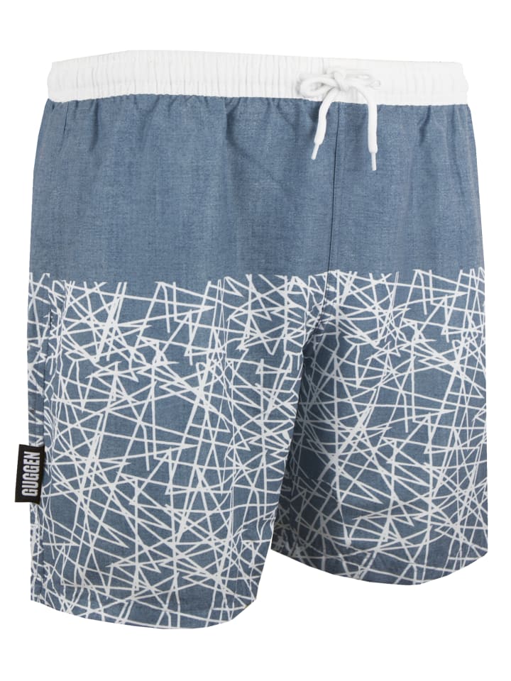 GUGGEN MOUNTAIN Badehose Kariert in Grau günstig kaufen