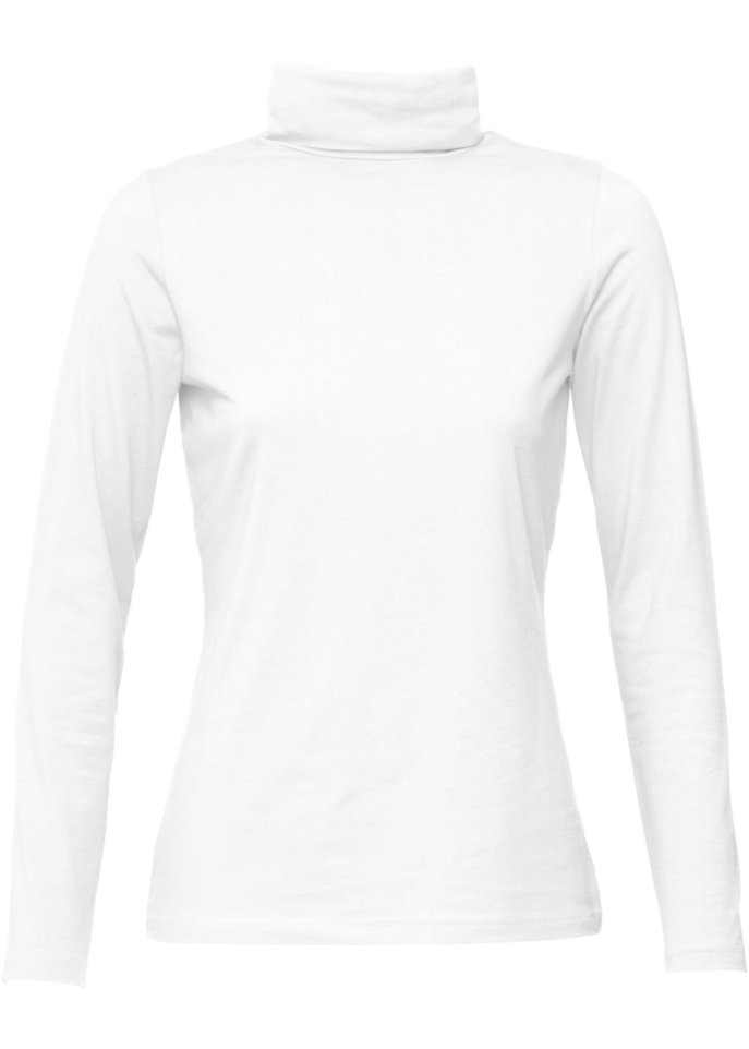 Rollkragen-Stretch-Shirt, Langarm