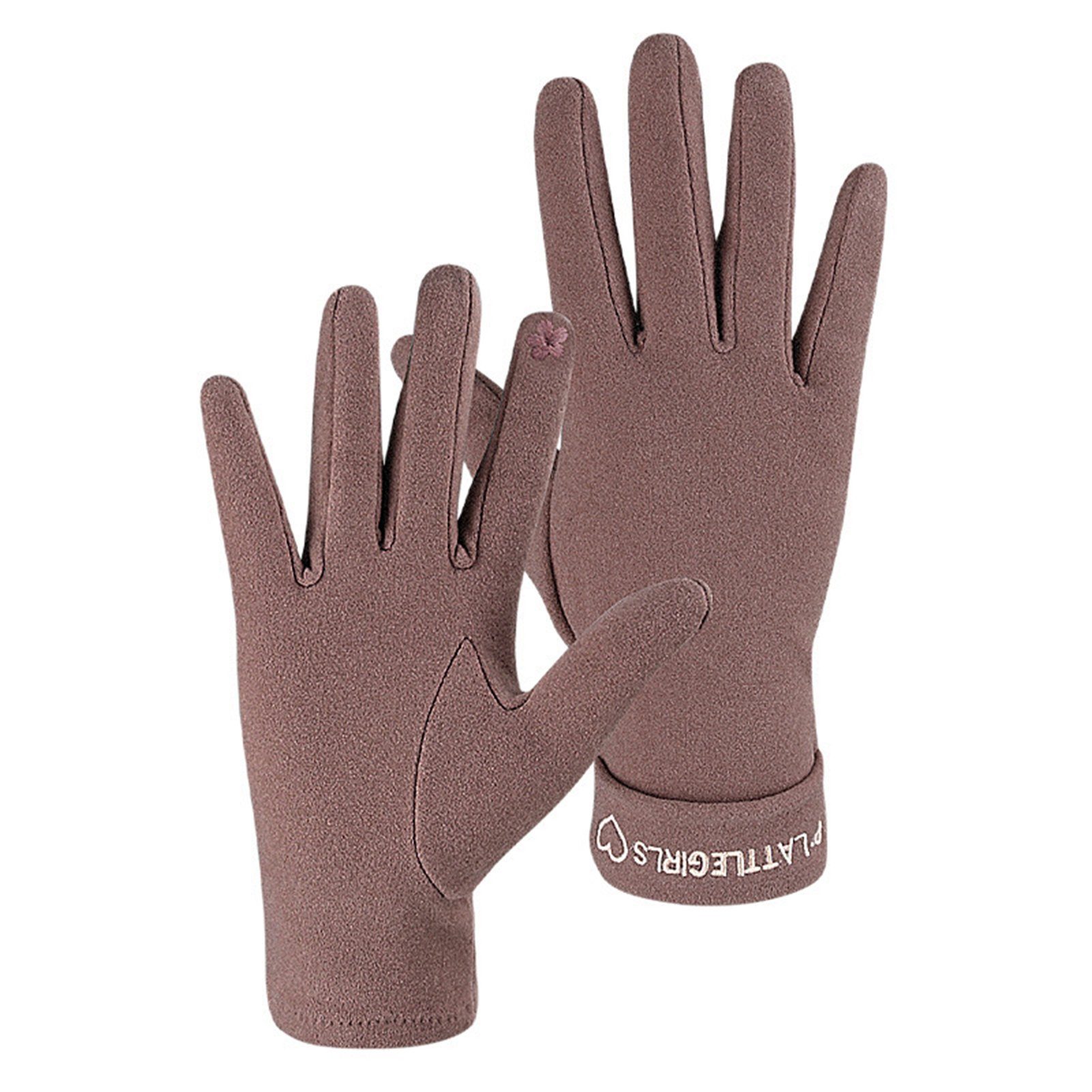 Rutaqian Strickhandschuhe 1 Paar Damen Winter Touchscreen Handschuhe Warm Fleece Gefüttert Warme Fingerhandschuhe für Damen Sport
