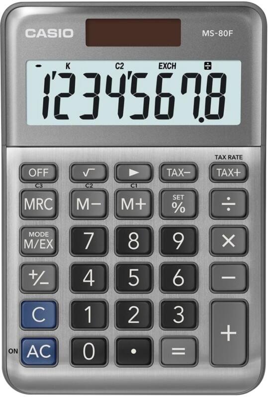Casio Tischrechner MS-80F 8-stelliges Display Grau