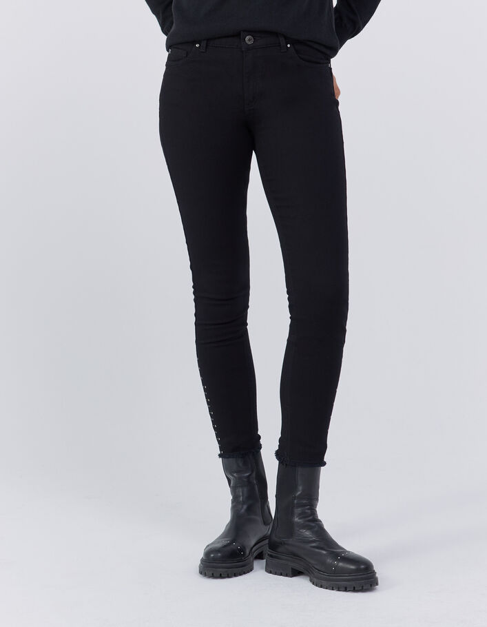 Jean slim noir sculpt up intense black clous bijoux femme