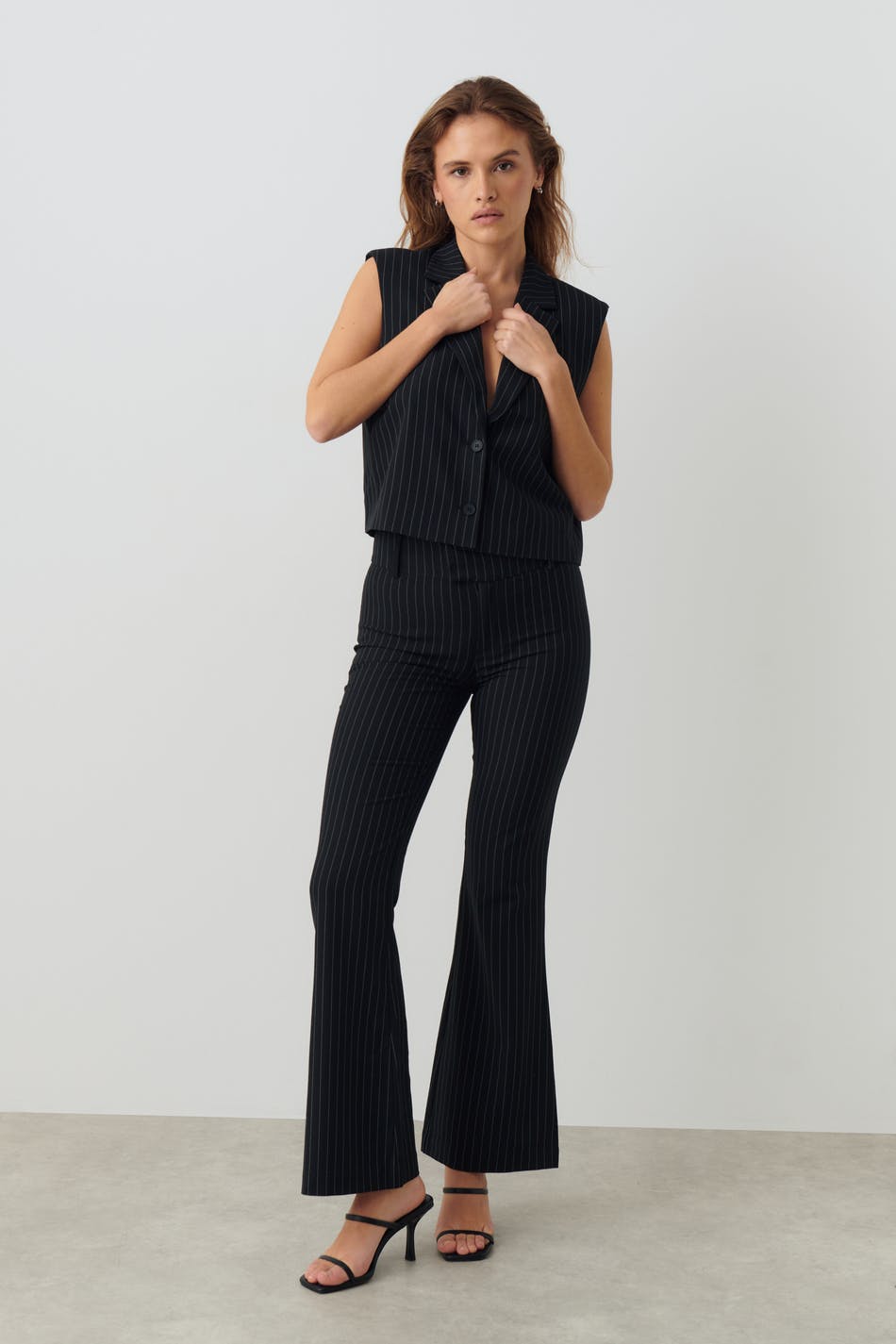 Loose pinstripe vest