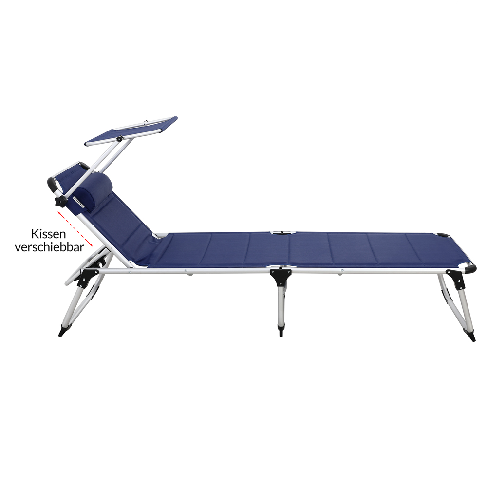 Casaria Sonnenliege Bari Blau 210x60x81cm