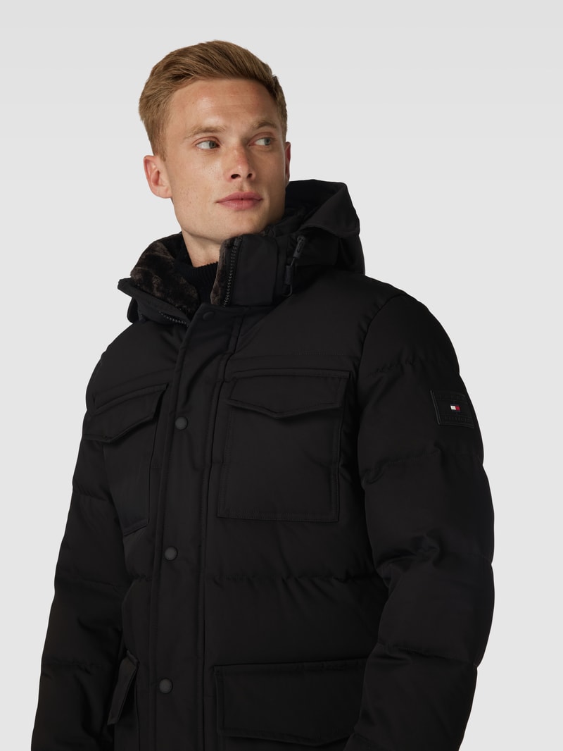 Parka mit Kapuze Modell 'ROCKIE UTILITY' in schwarz