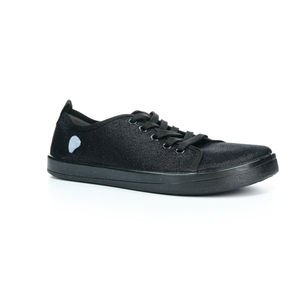 Anatomic STARTER A06 Barfußsneakers Schwarz mit Schwarz und Glitzer
