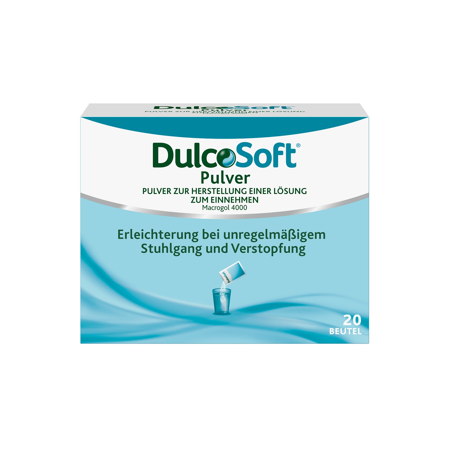 DulcoSoft Pulver mit Macrogol 4000 bei Verstopfung. 20 Sachets