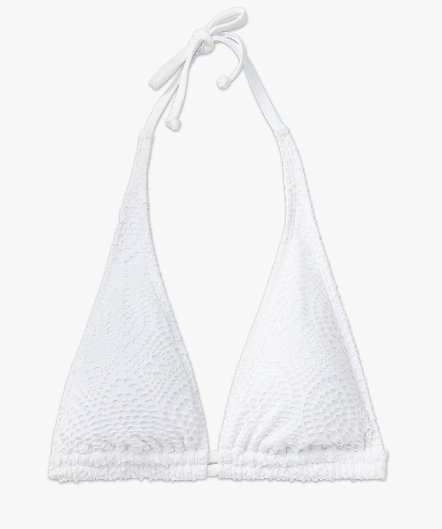 Haut de maillot de bain femme forme triangle en dentelle blanc | GEMO