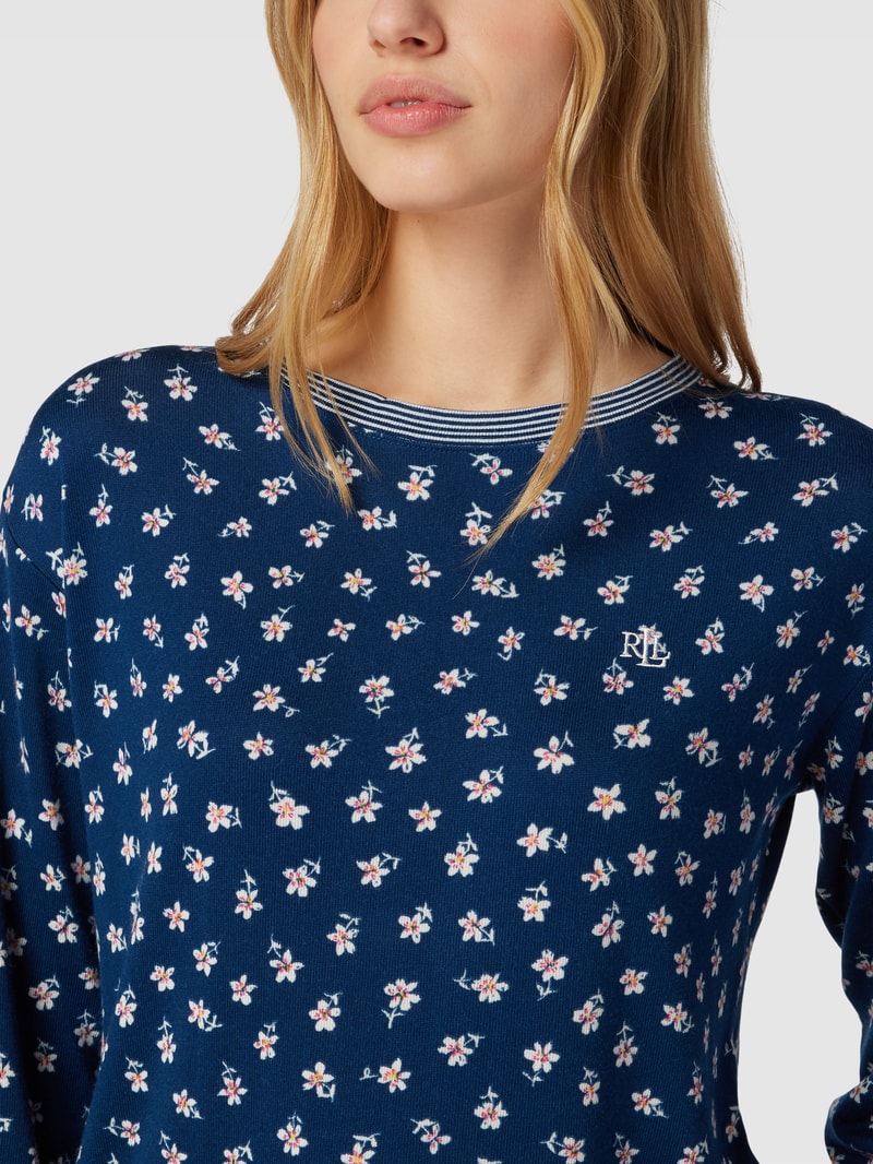 Pyjama mit Streifenmuster in marineblau