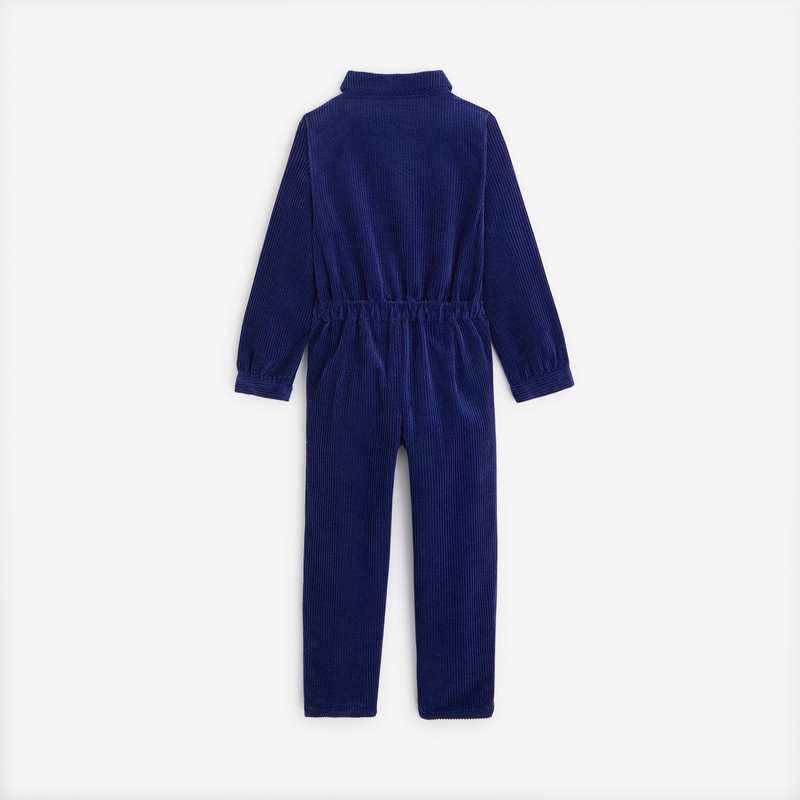 Combinaison bleu marine fille en velours puebla Catimini