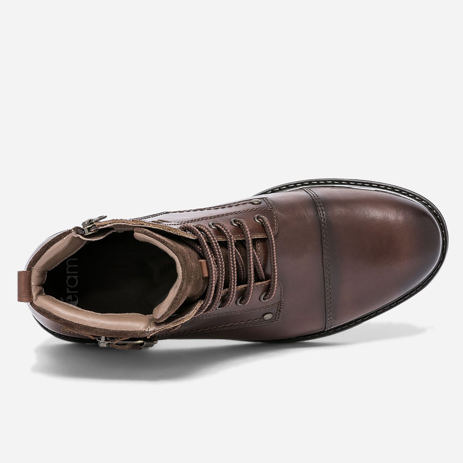 Boots à lacet marron en cuir