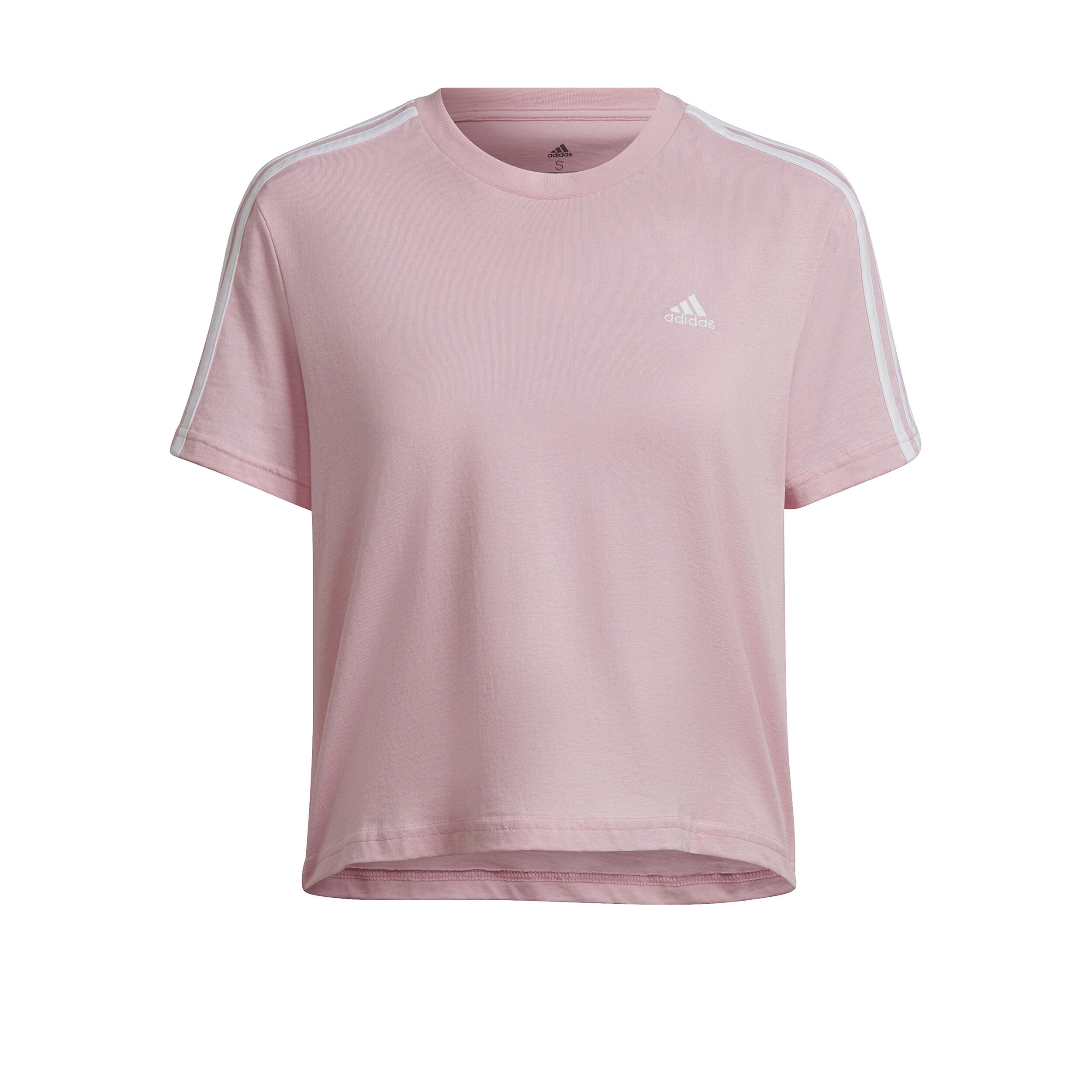 3 Stripes Cropped T-Shirt Damen - Pink