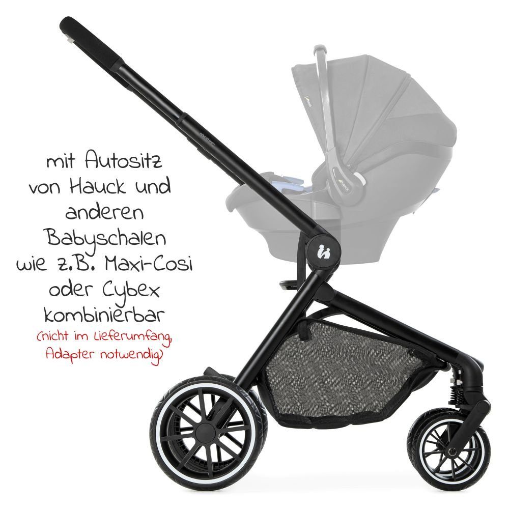 Hauck Kombi-Kinderwagen Move so Simply - Beige Neon, 2in1 Kinderwagen Buggy inkl. Babywanne & Sportsitz mit Liegefunktion