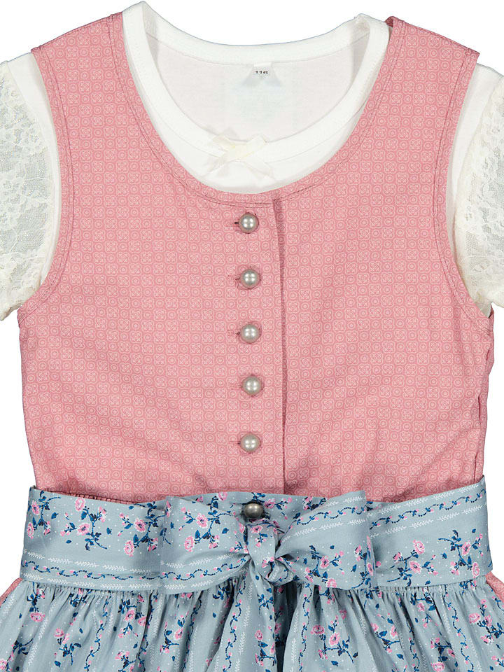 Turi Landhaus Dirndl in Rosa/ Hellblau günstig kaufen