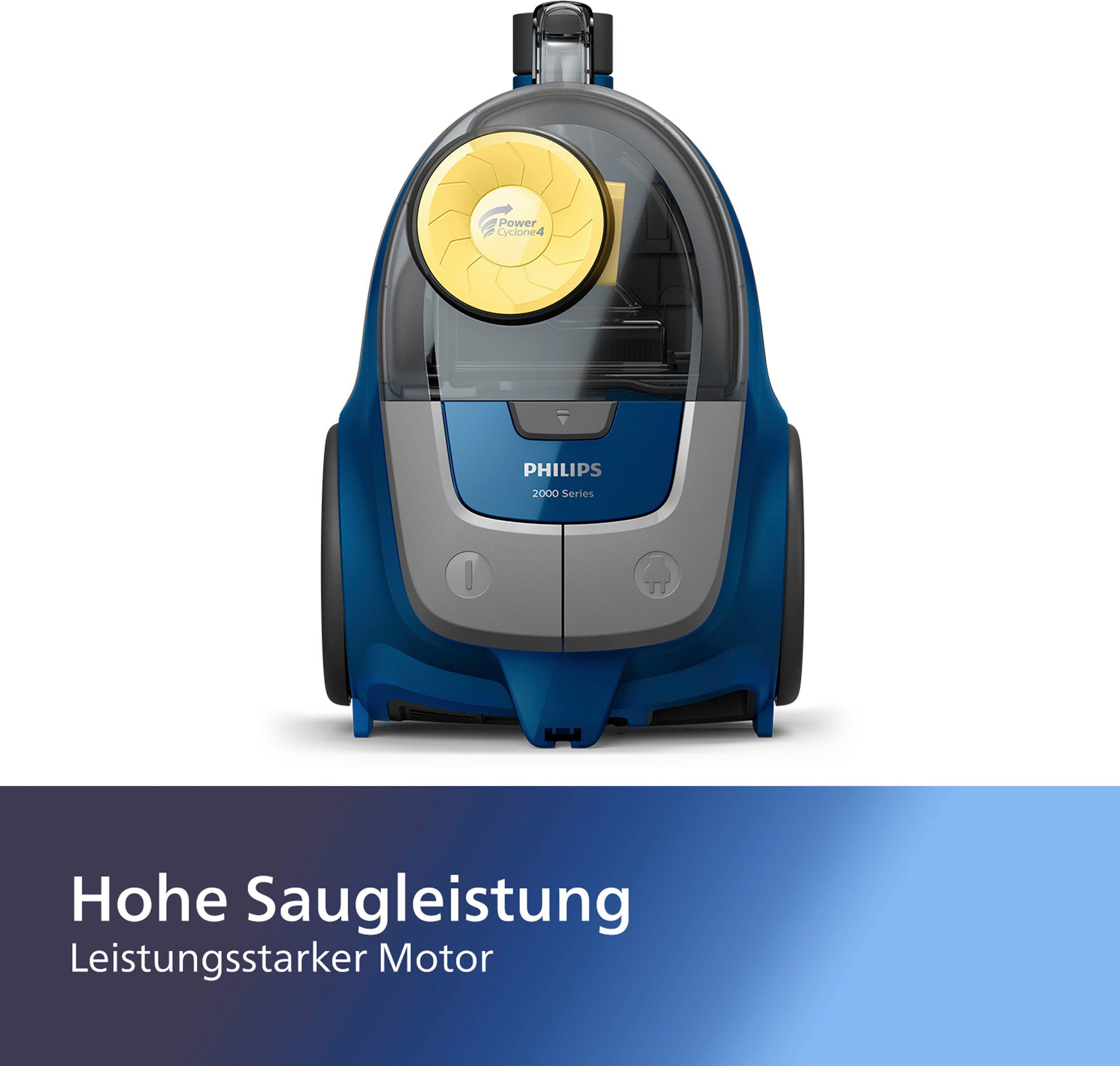 Philips Bodenstaubsauger 2000 Series XB2125/09, 850 W, beutellos