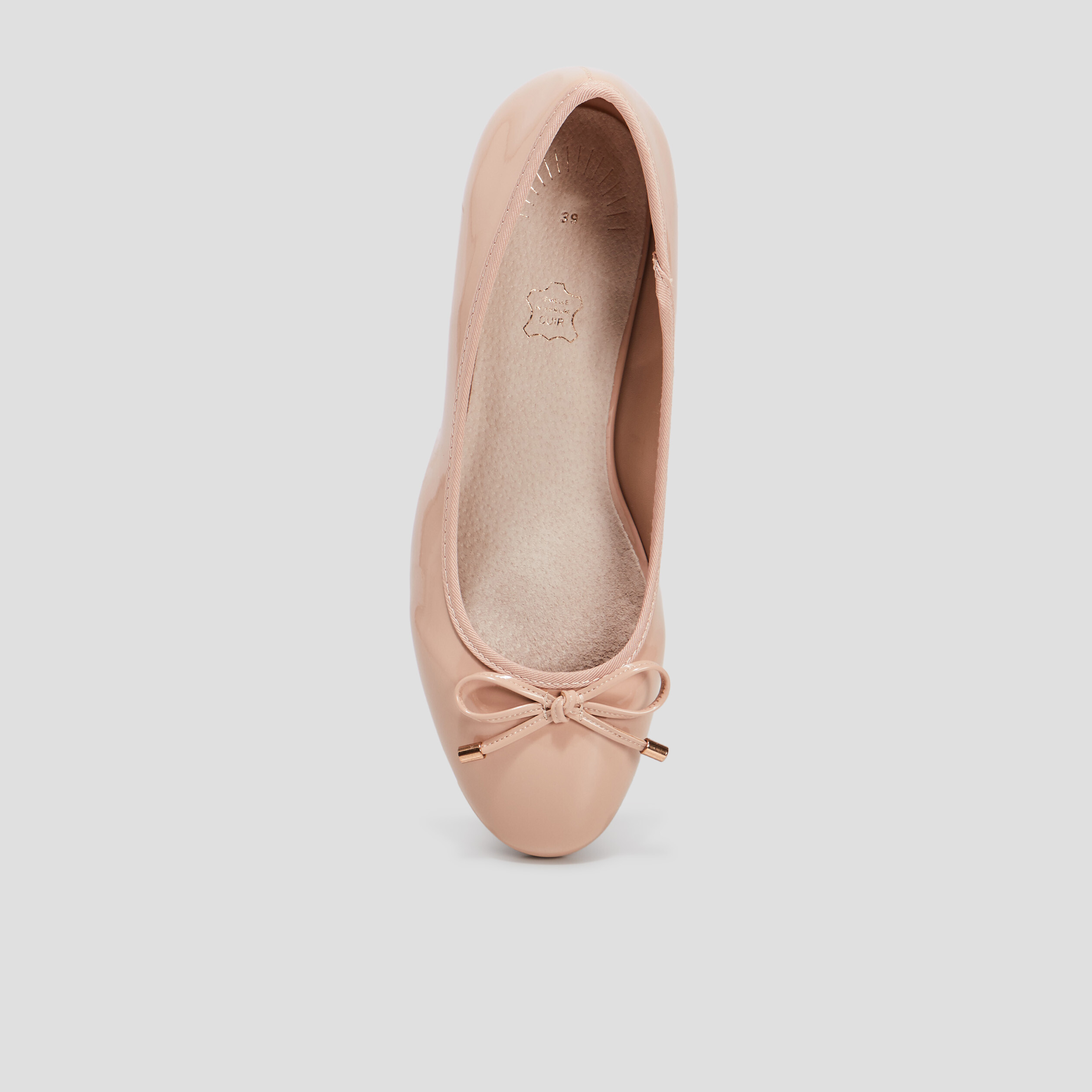 Ballerines à talons vernies rose femme | La Halle