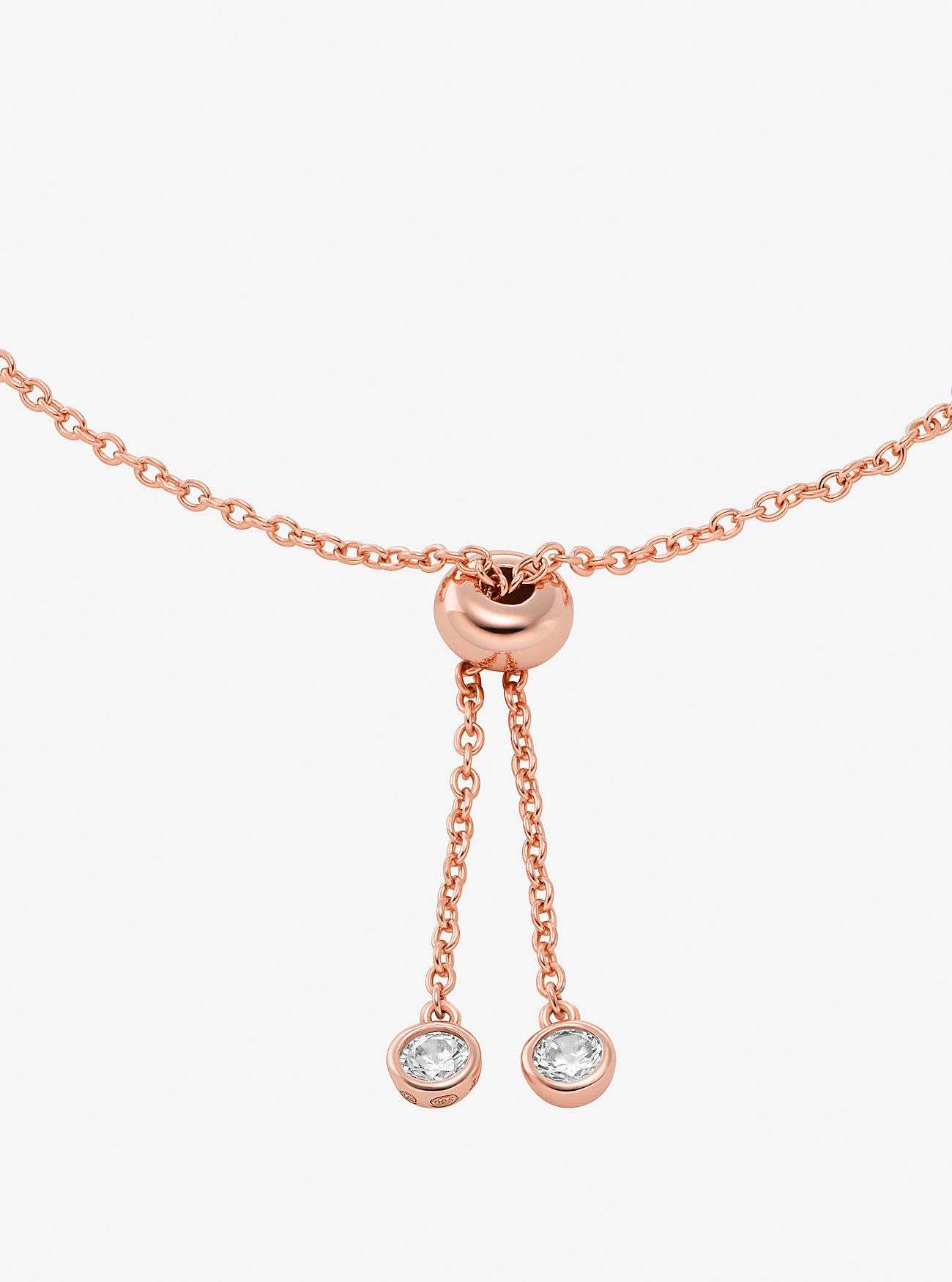 Fulton edelmetallbelagt Pavé-logo glidende armbånd - ROSE GULL