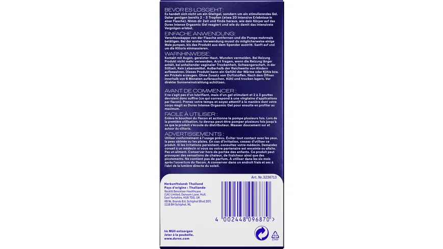 Durex Gleitgel Intense Orgasmic Gel 10 ml