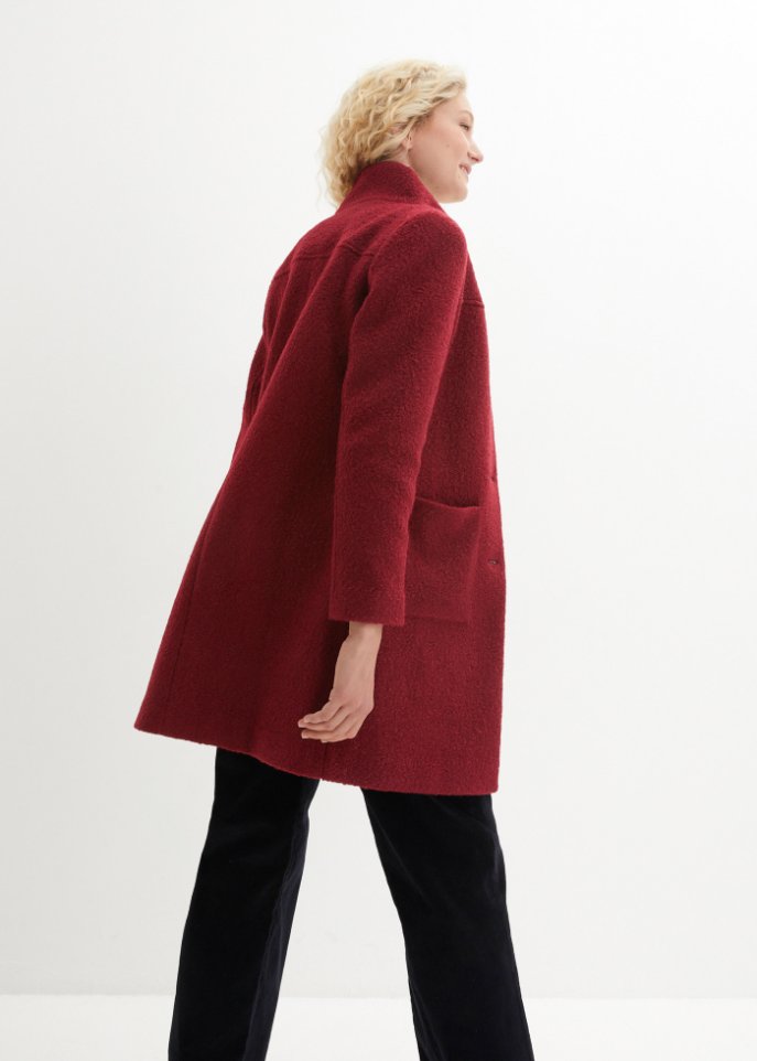 Boucle-Mantel mit Taschen