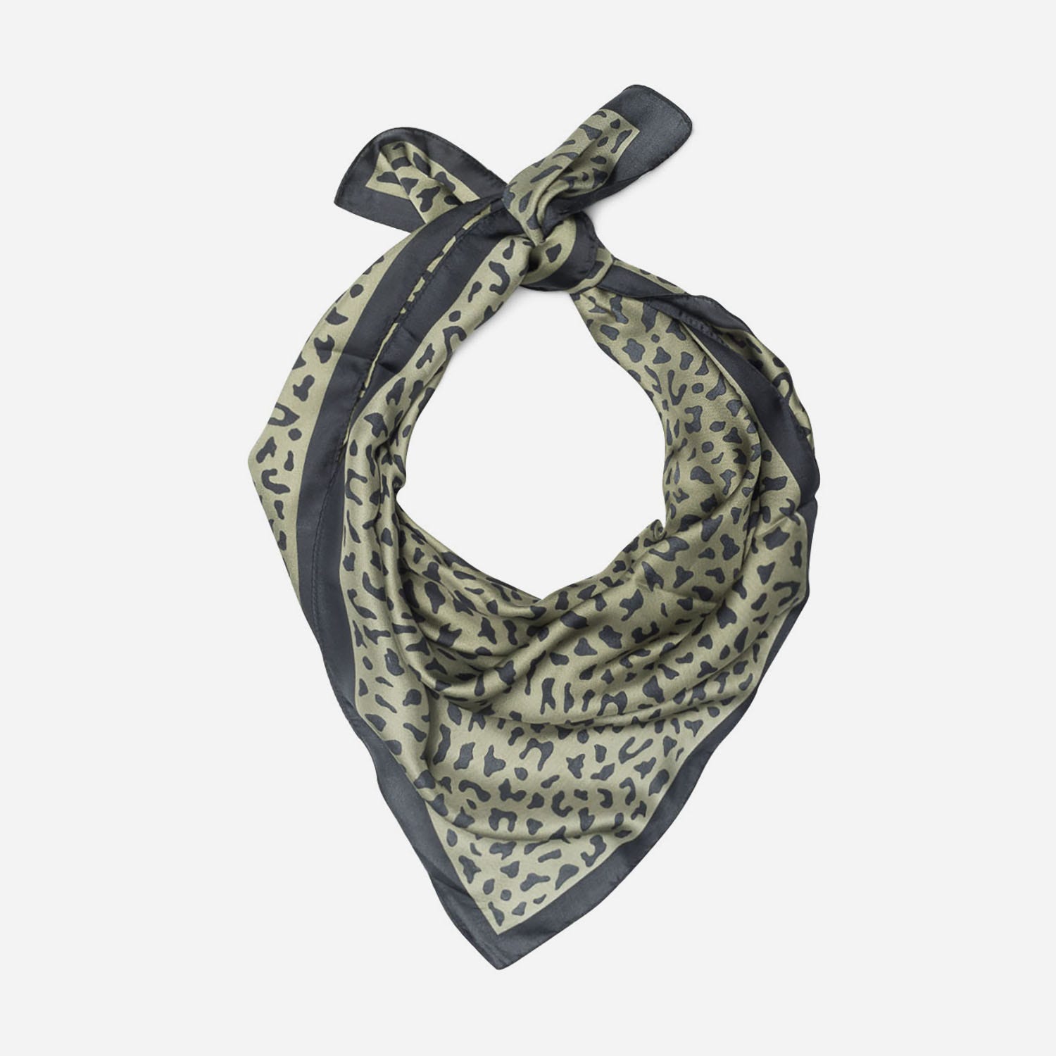 Foulard kaki à motif léopard