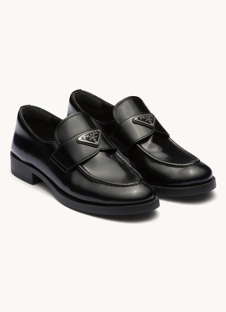 Mocassins Prada de couro com logotipo