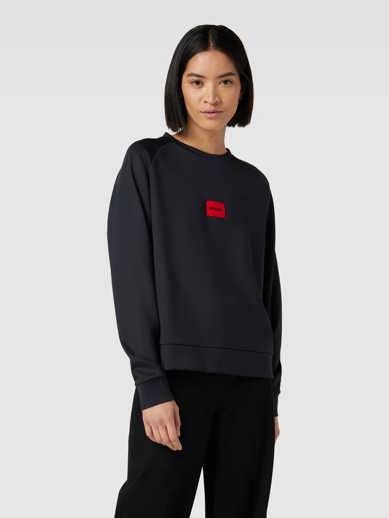 Sweatshirt mit Label-Print in schwarz