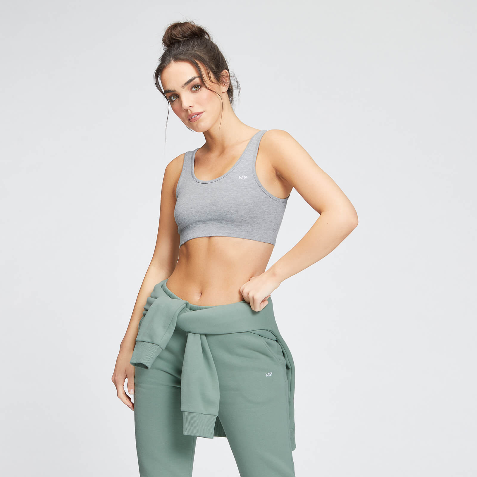 Brassière de sport à larges bretelles MP Essentials pour femmes – Gris chiné