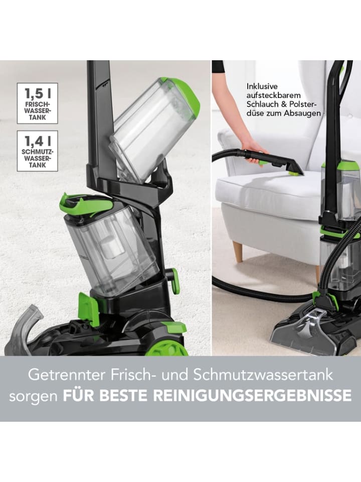 CLEANmaxx CLEANmaxx Teppichreiniger Professional mit Vibrations- und Seitenbürsten - schw günstig kaufen onesize