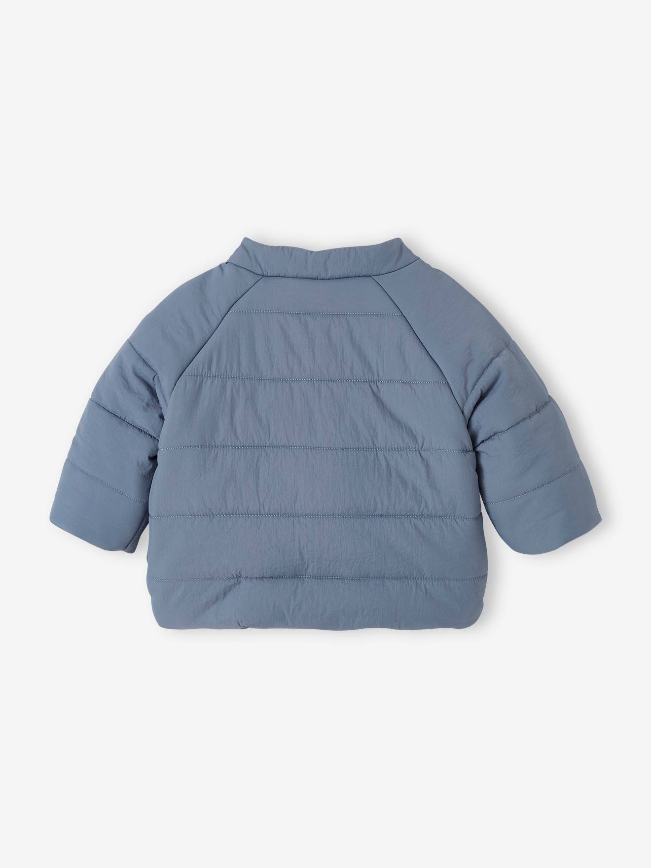 Vertbaudet Baby Winterjacke mit abnehmbarer Kapuze, Recycling-Polyester - graublau