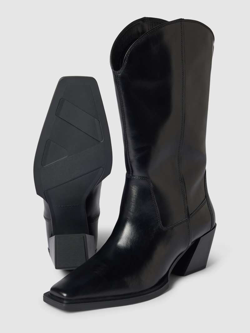 Stiefel aus Leder Modell 'ALINA' in schwarz