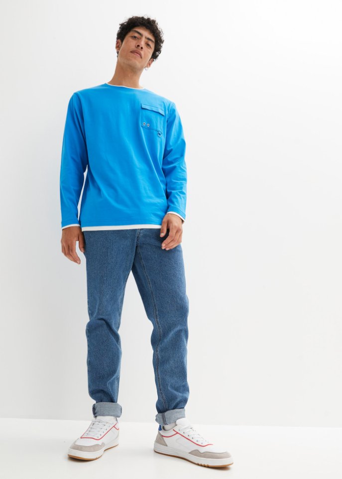Langarmshirt aus Bio Baumwolle, Loose Fit