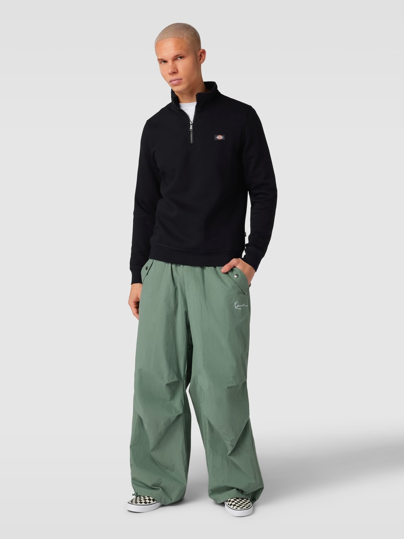 Sweatshirt mit Stehkragen Modell 'OAKPORT' in schwarz