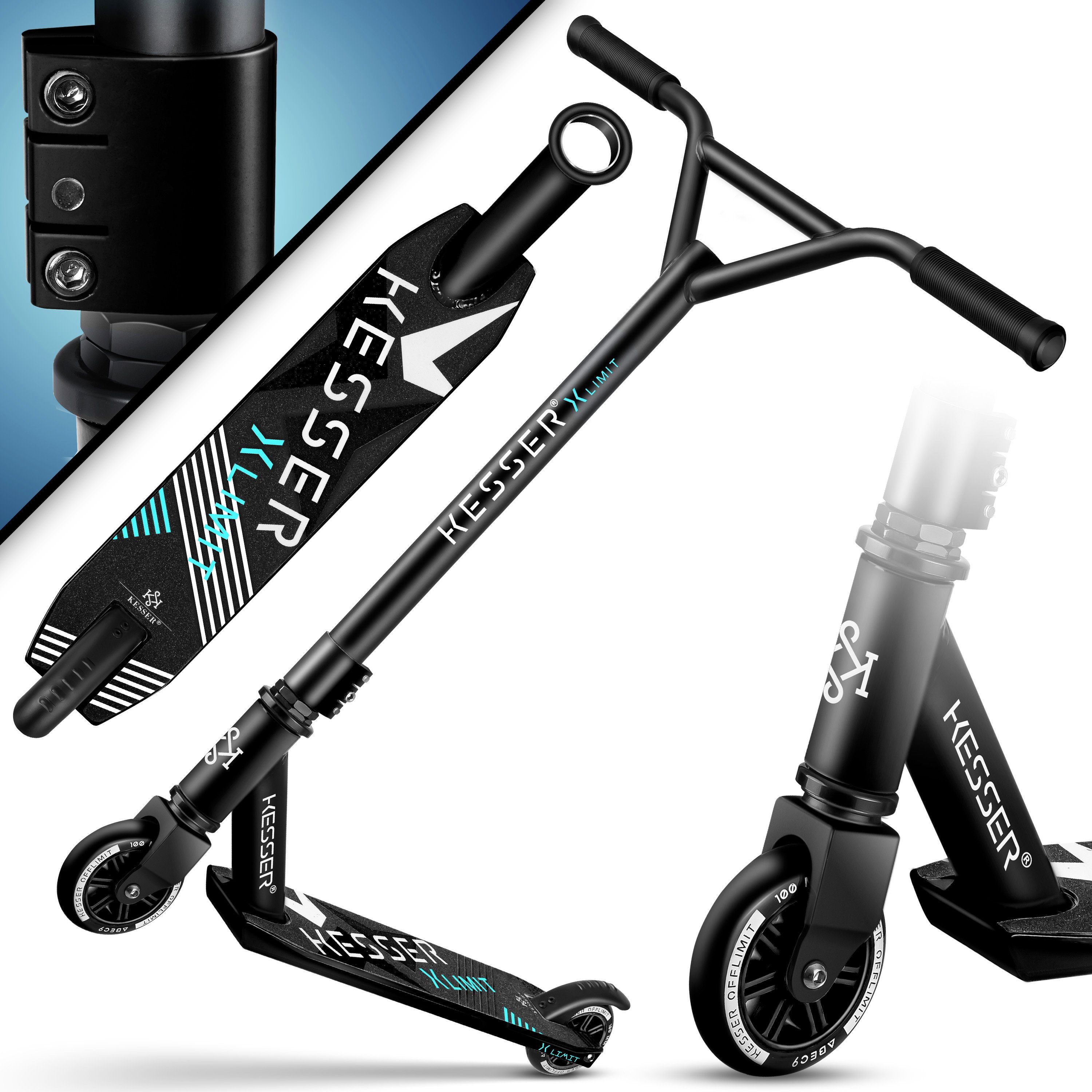 KESSER Stuntscooter, Scooter Funscooter Stuntscooter X-Limit 360° Lenkung