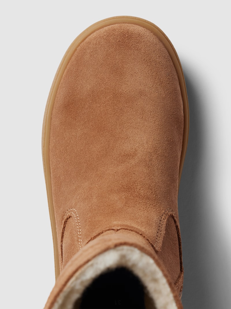 Stiefel mit Teddyfell-Besatz Modell 'THELEVEN' in camel