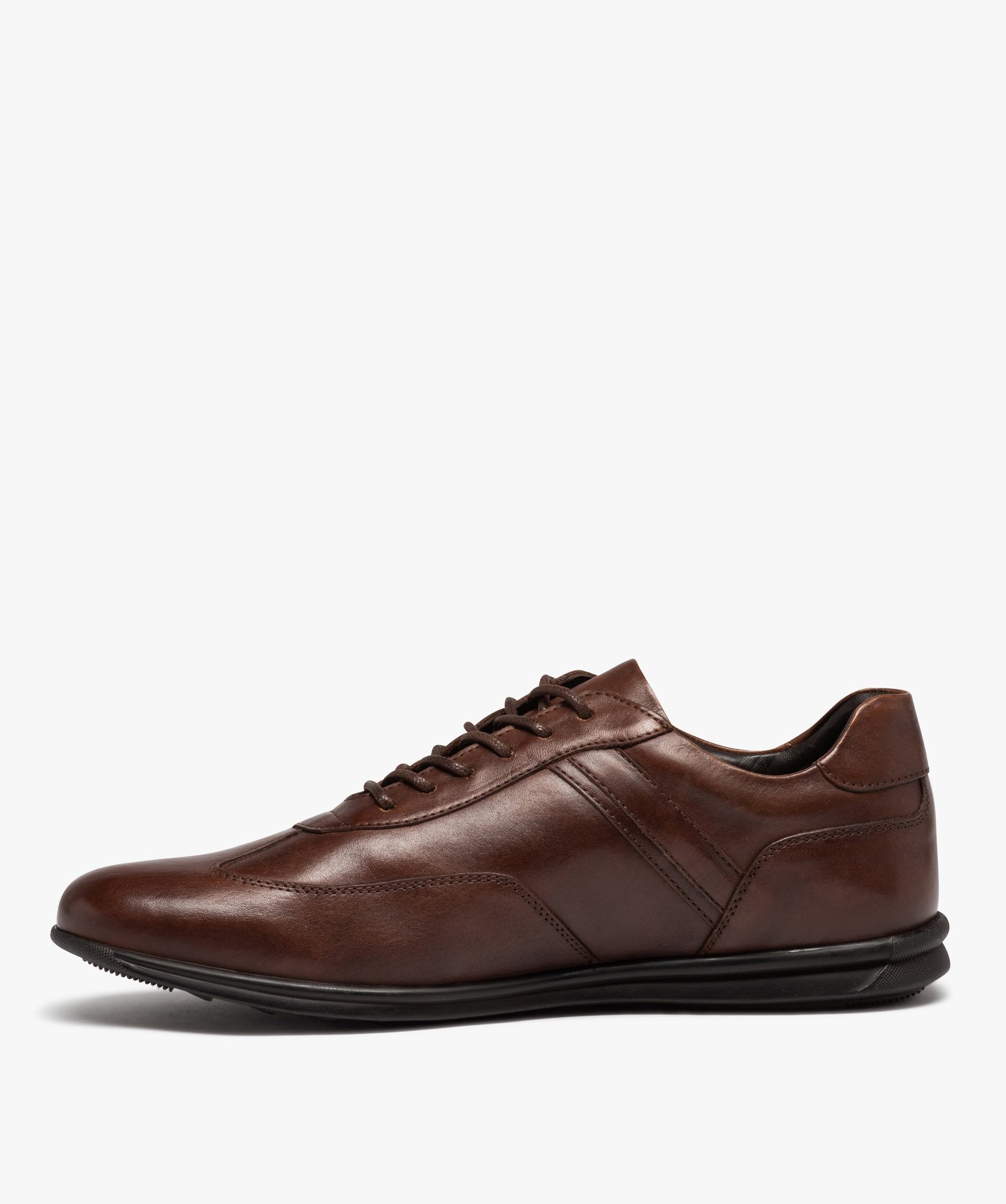 Derbies homme confort dessus en cuir uni marron | GEMO