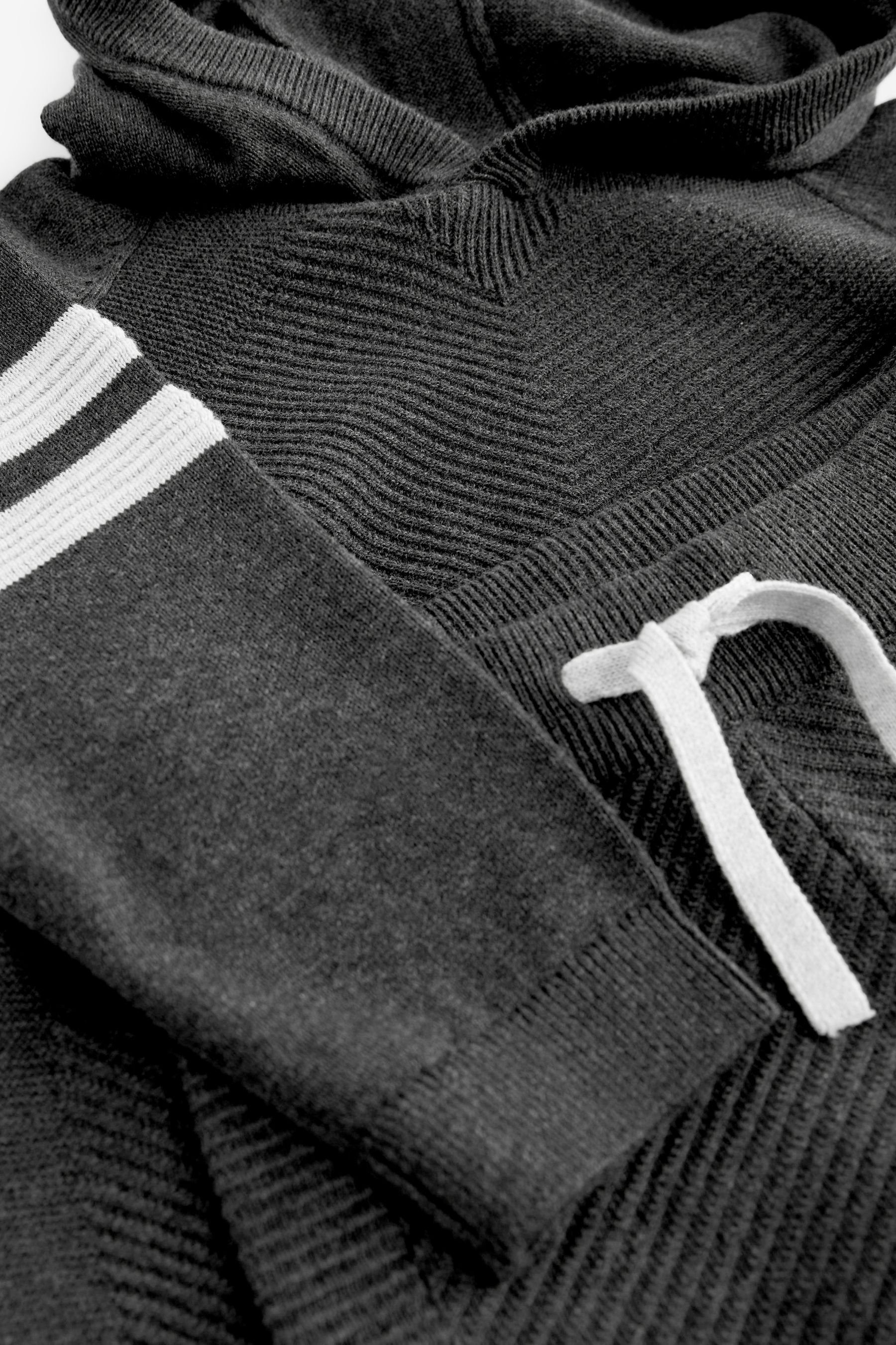 Next Jogginganzug Gestricktes Hoodie mit Struktur + Jogginghose (2-tlg)