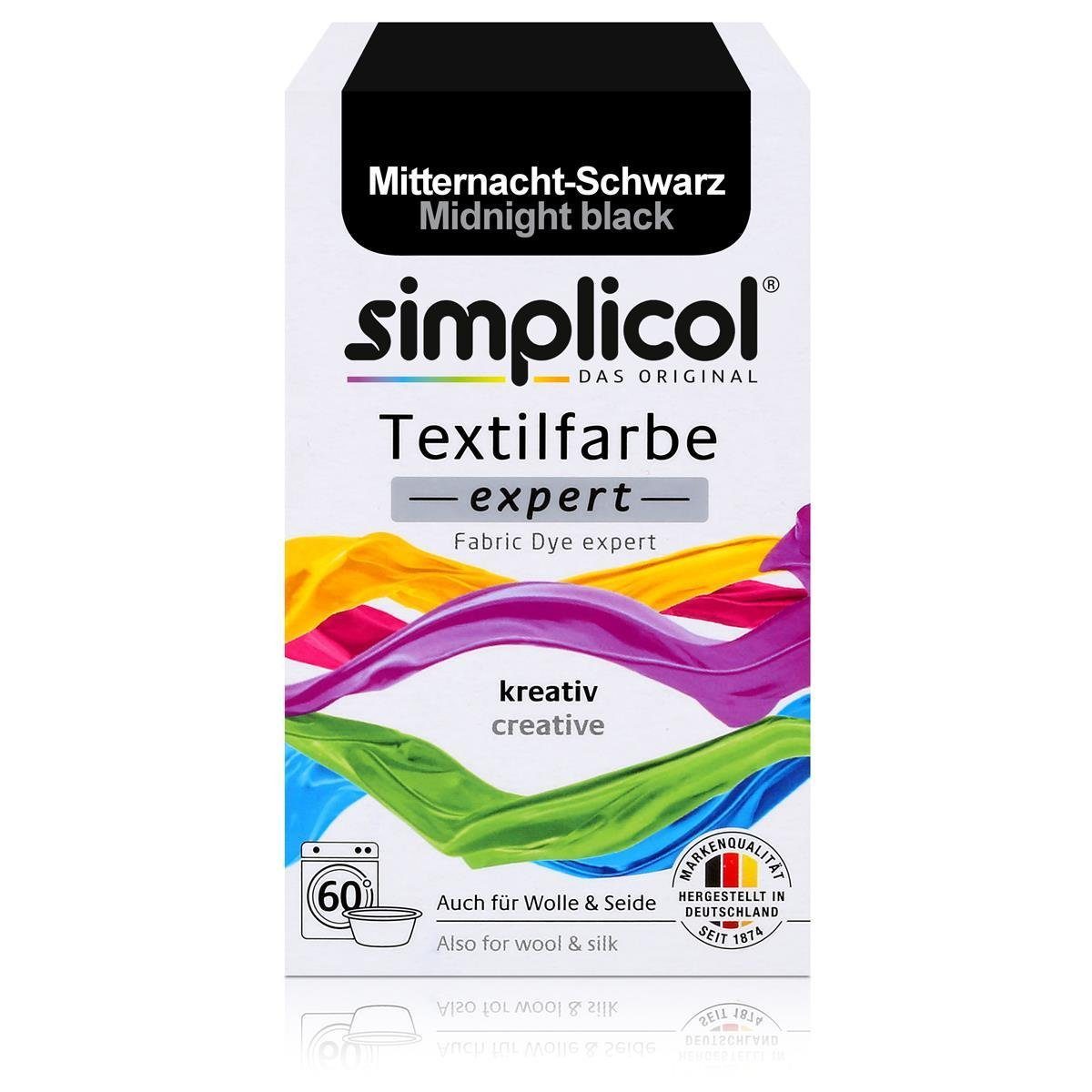 simplicol Textilfarbe Simplicol Textilfarbe expert Mitternacht-Schwarz 150g-Farbe zum Färben