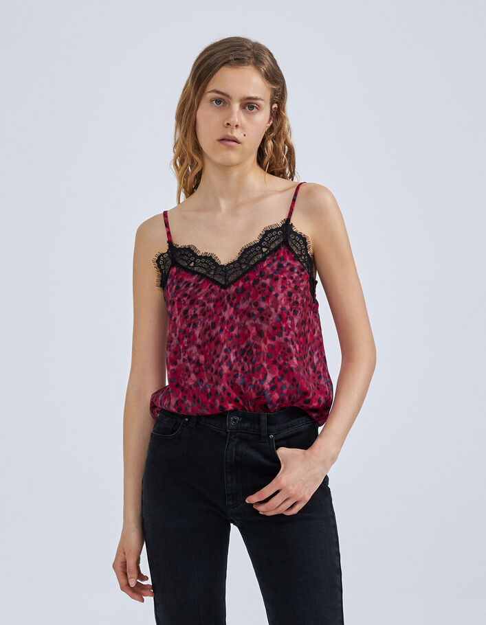 Top rose esprit lingerie imprimé léo rock Femme