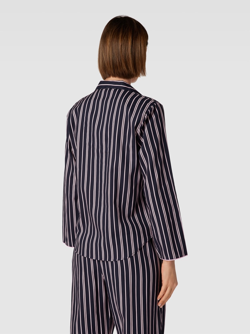 Pyjama-Oberteil mit Streifenmuster Modell 'Estelle' in marineblau