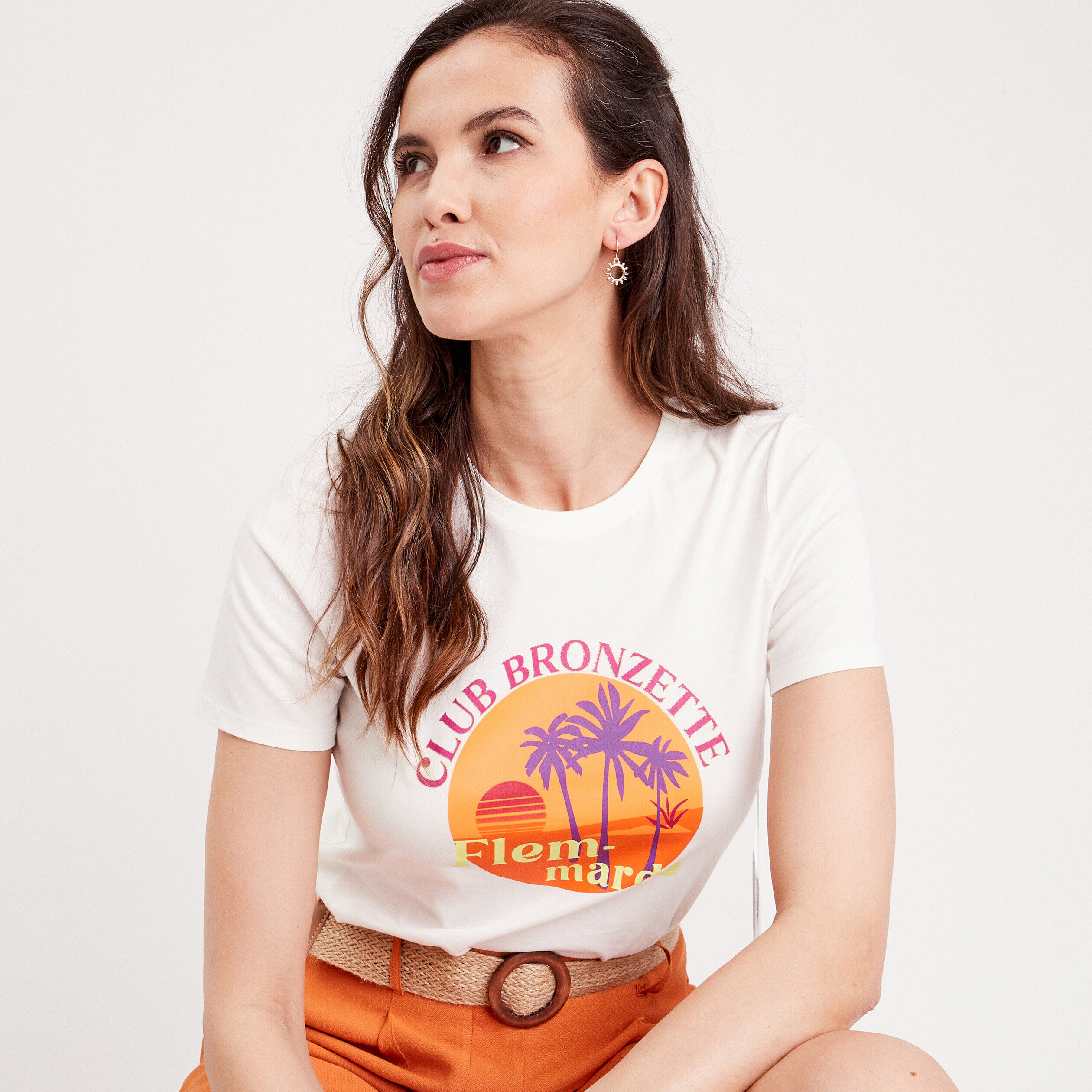 T-shirt manches courtes blanc femme | Cache Cache