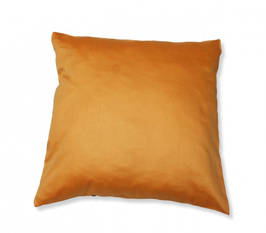 Kinzler Baumwoll-Satin Kissenhülle Uni 2x 40/40 cm, Farbe gelb