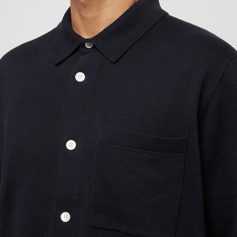 Norse Projects Rollo Cotton Linen Short Sleeve Shirt dark navy