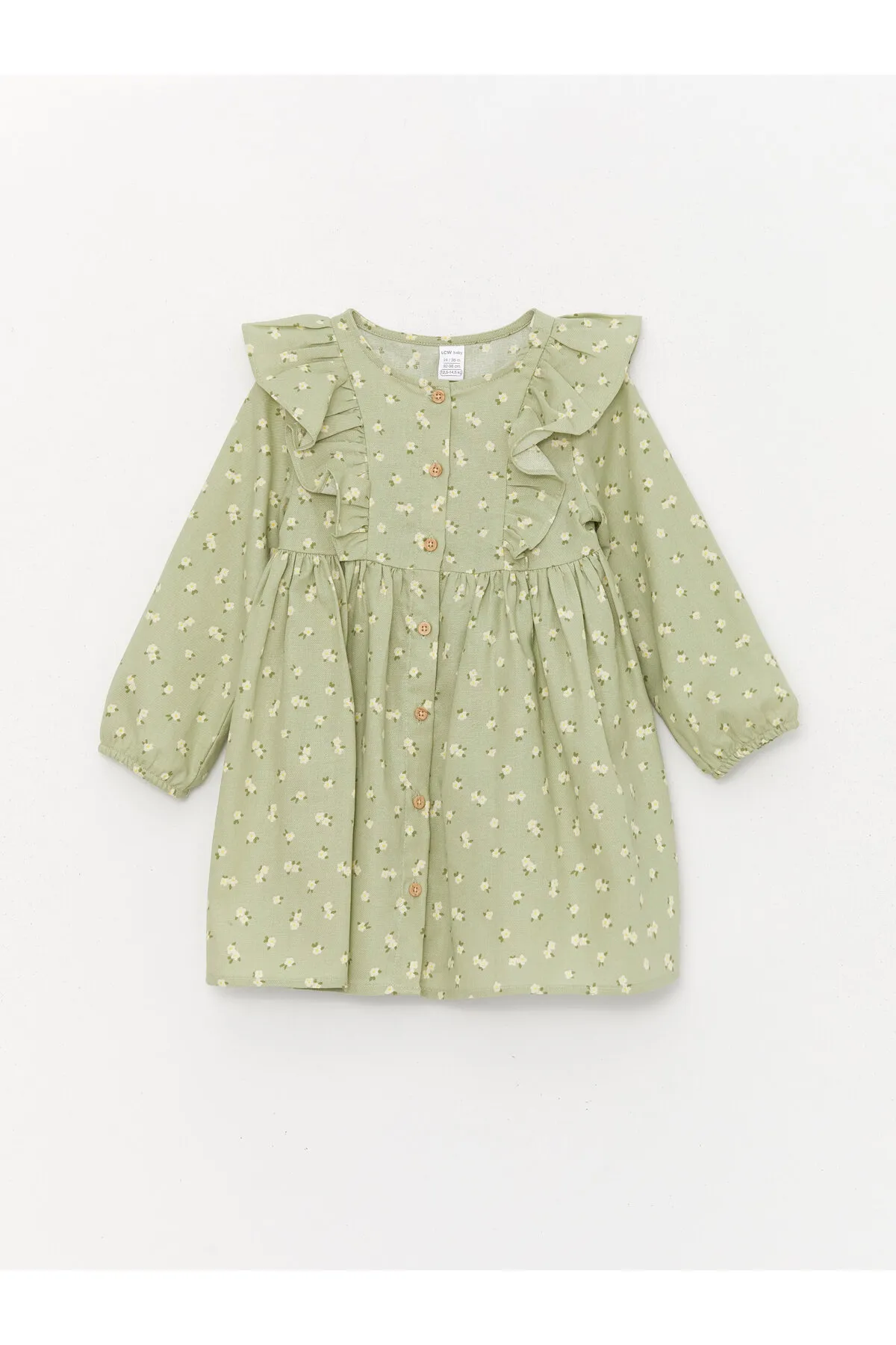 LC Waikiki  Langarm-Babykleid mit Rundhalsausschnitt und Blumenmuster