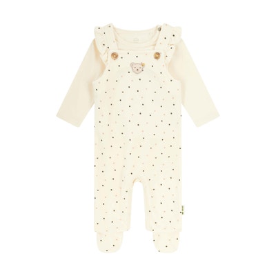 Set Strampler + T-Shirt langarm, beige für Mädchen