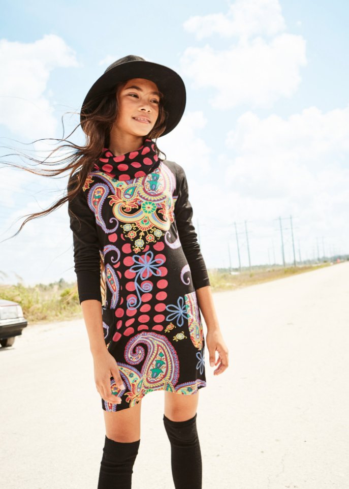 Mädchen Jerseykleid langarm