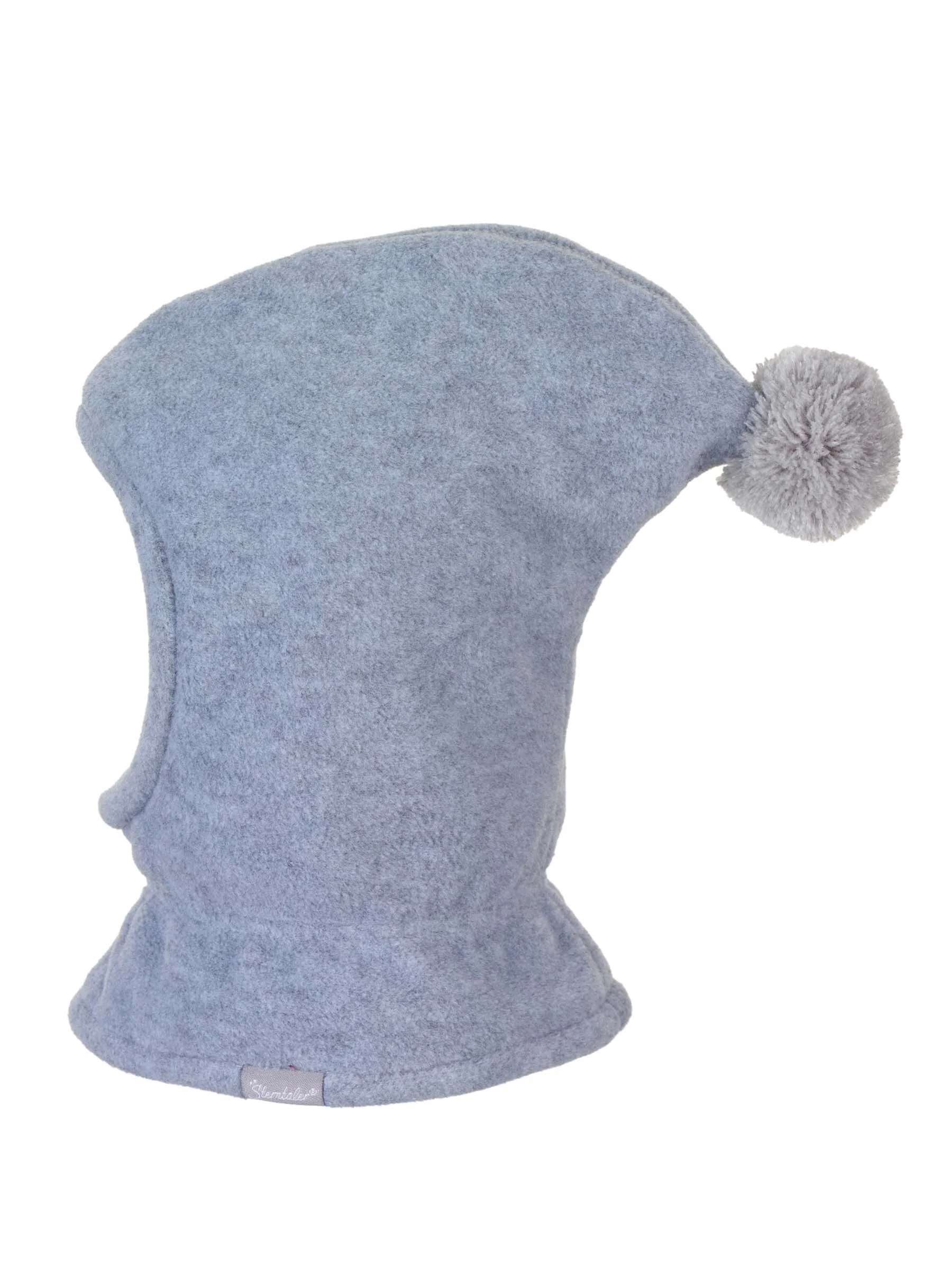 Schalmütze aus Fleece mit Zipfel und Bommel