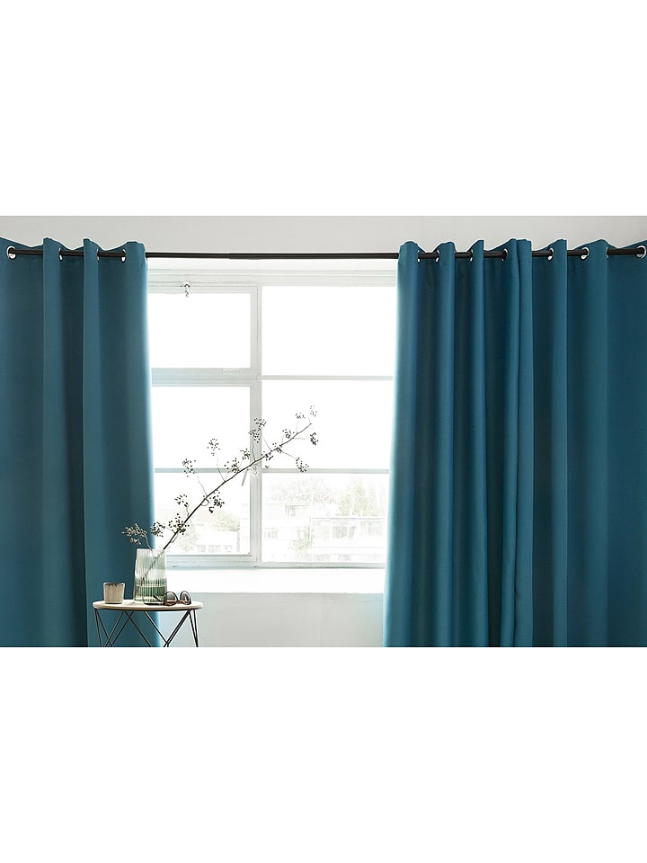 Lifa Living Ösenvorhang in Petrol günstig kaufen 150x250 cm